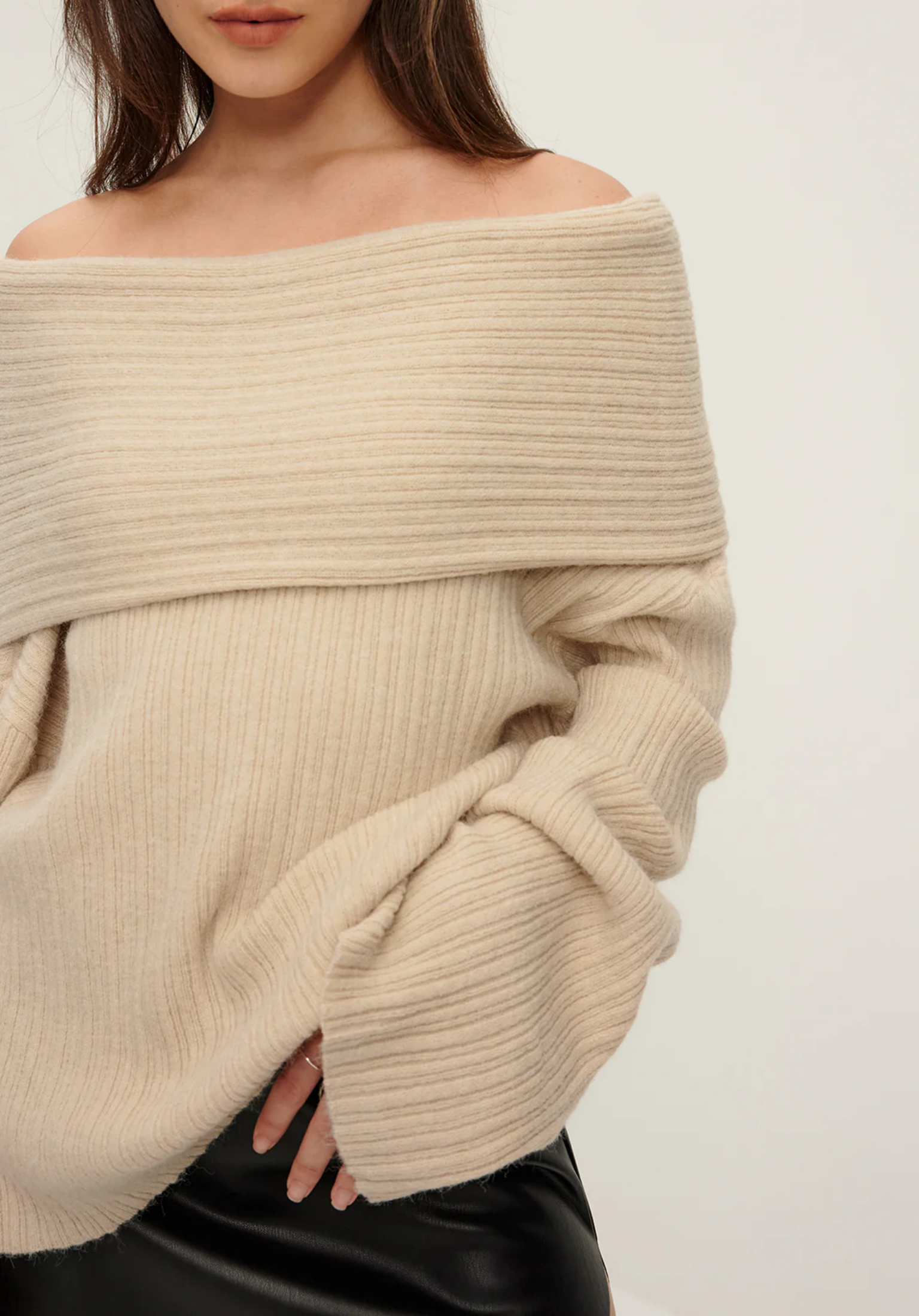 Ribbed Off-Shoulder Sweater®