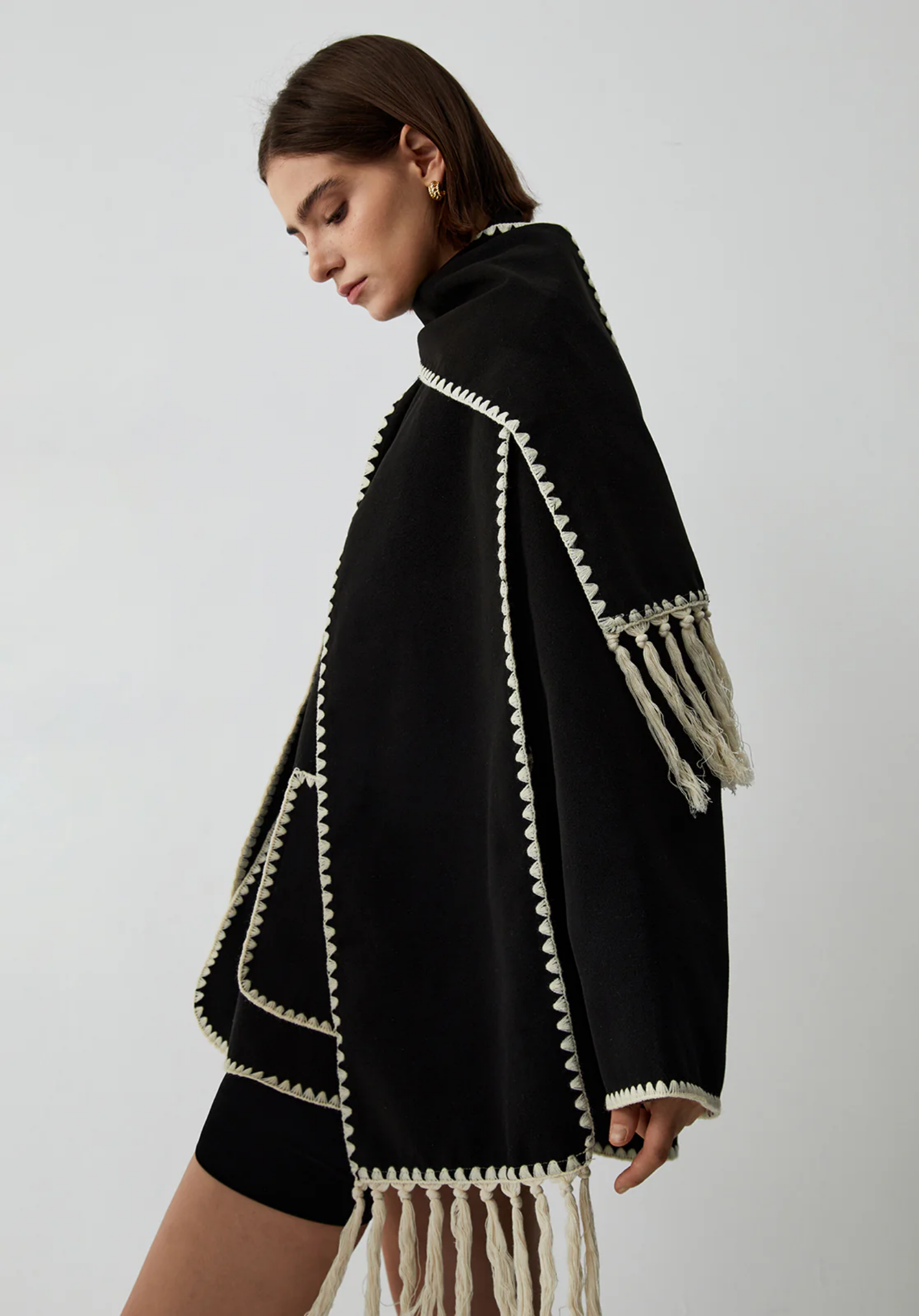 Contrast Trim Scarf Jacket®