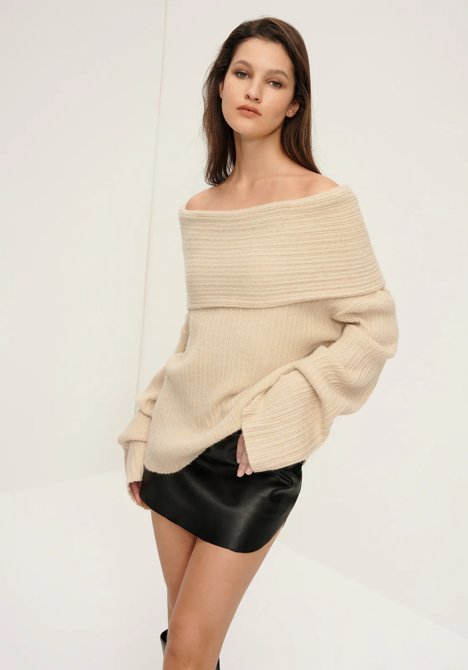 Ribbed Off-Shoulder Sweater®