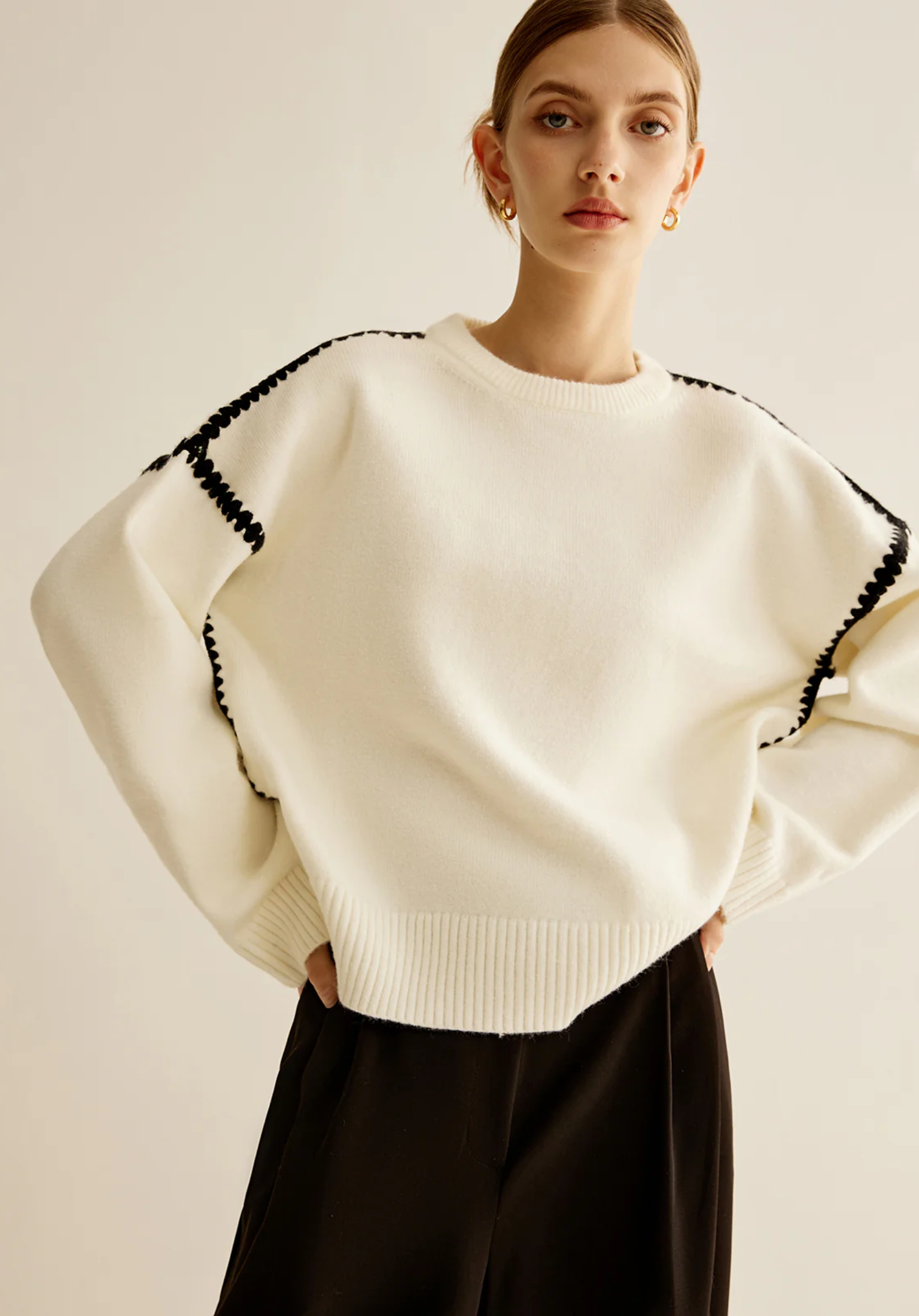 Contrast Knit Sweater®